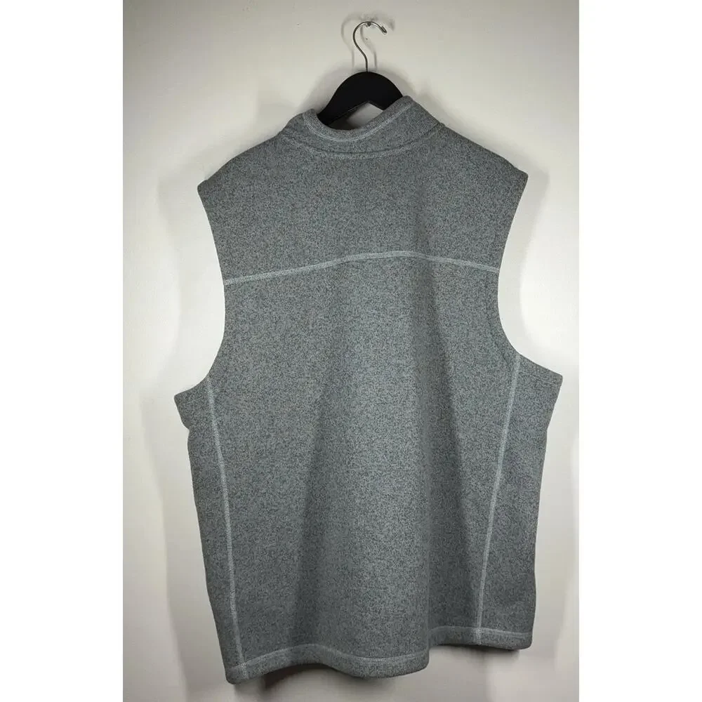 The North Face Fleece Vest Mens 2XL Gray Full Zip Lined Pockets Stand Collar